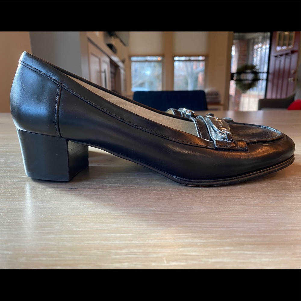 Michael Kors Black Leather Slip On Low Heel
